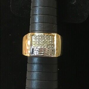 Gold Tone and Crystal Ring Size 9
